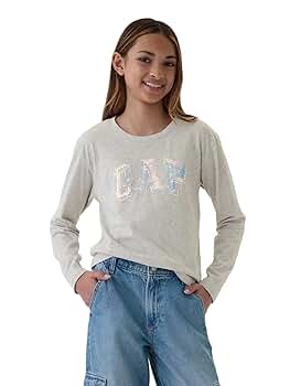 Amazon.com: GAP Girls Long Sleeve Logo Tee T-Shirt B03 Light